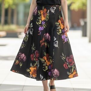 Donna Ricco Vibrant Floral Maxi Skirt